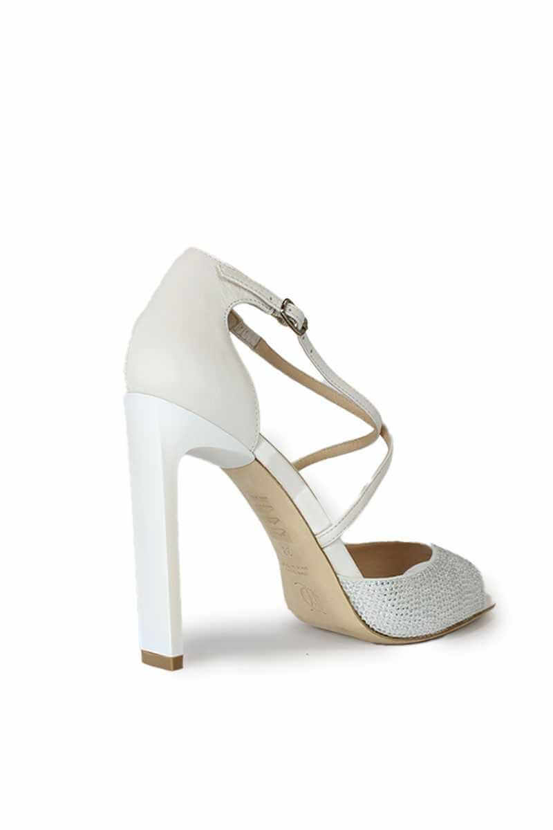 Sandalo spuntato colore bianco tacco 110